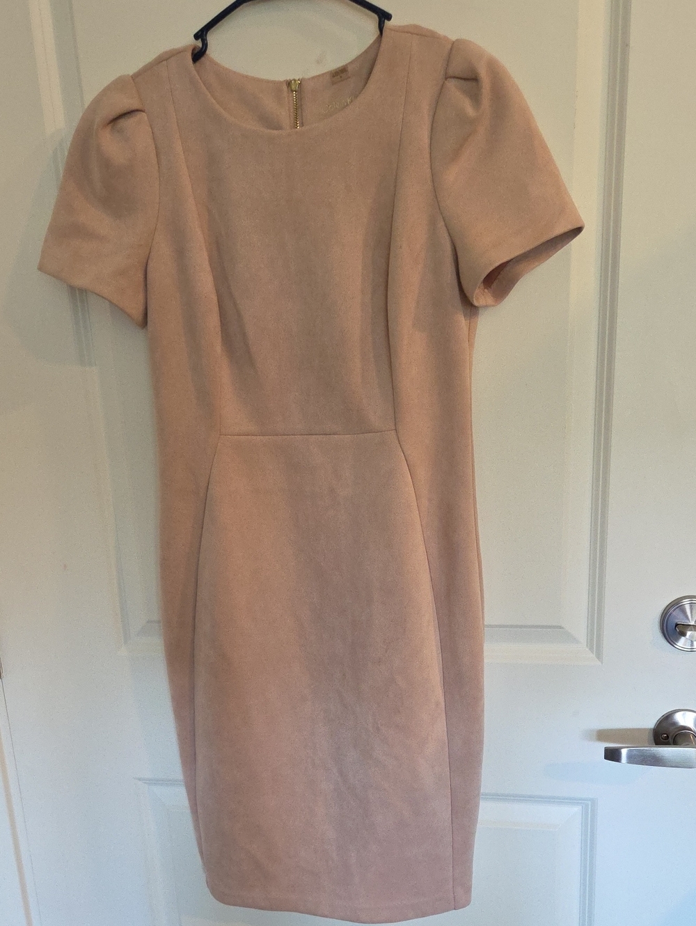 Calvin Klein Blush Pink Short Sleeve Sheath Dress